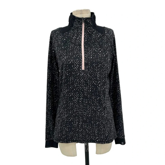 Lululemon Go The Distance 1/2‎ Zip Butterfly Texture Mink Berry Black Size 8 - Picture 1 of 7